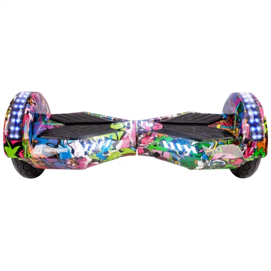 Pachet Hoverboard 8 inch cu Scaun Confort, Transformers Multicolor PRO, Autonomie Extinsa si Hoverkart cu Burete Negru, Smart Balance 5