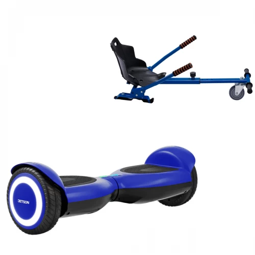 Pachet Hoverboard 6.5 inch cu Scaun Standard, Jetson Prism Blue, Autonomie Standard și Hoverkart Ergonomic Albastru, Smart Balance