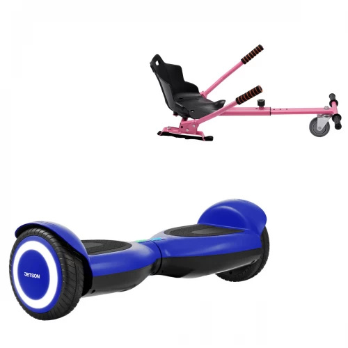 Pachet Hoverboard 6.5 inch cu Scaun Standard, Jetson Prism Blue, Autonomie Standard și Hoverkart Ergonomic Roz, Smart Balance