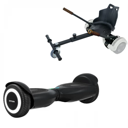 Pachet Hoverboard 6.5 inch cu Scaun Standard, Jetson Prism Black, Autonomie Standard și Hoverkart Ergonomic Negru, Smart Balance