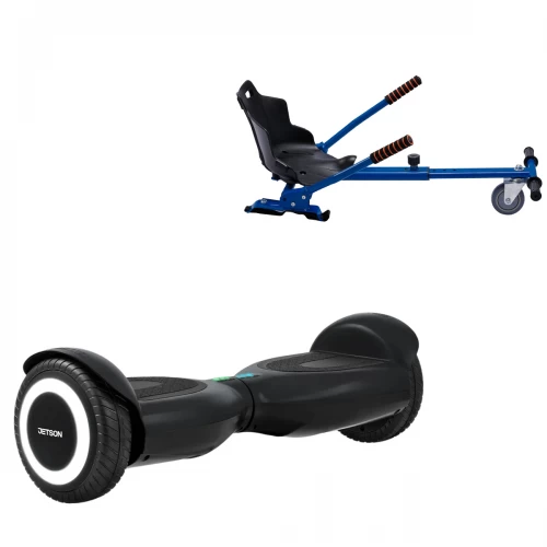 Pachet Hoverboard 6.5 inch cu Scaun Standard, Jetson Prism Black, Autonomie Standard și Hoverkart Ergonomic Albastru, Smart Balance