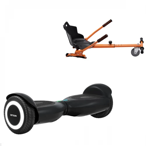 Pachet Hoverboard 6.5 inch cu Scaun Standard, Jetson Prism Black, Autonomie Standard și Hoverkart Ergonomic Portocaliu, Smart Balance