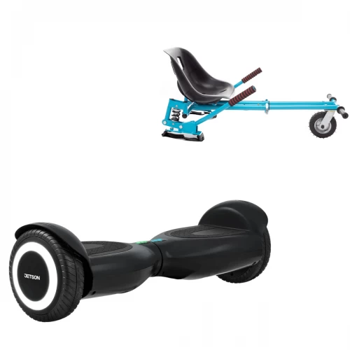 Pachet Hoverboard 6.5 inch cu Scaun cu Suspensii, Jetson Prism Black, Autonomie Standard și Hoverkart Albastru cu Suspensii Duble, Smart Balance