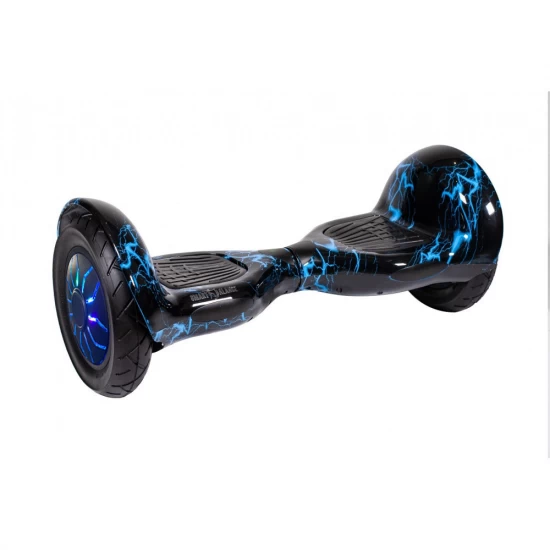 Pachet Hoverboard 10 inch cu Scaun Standard, Off-Road Thunderstorm Blue PRO, Autonomie Extinsa si Hoverkart Ergonomic Roz, Smart Balance 3