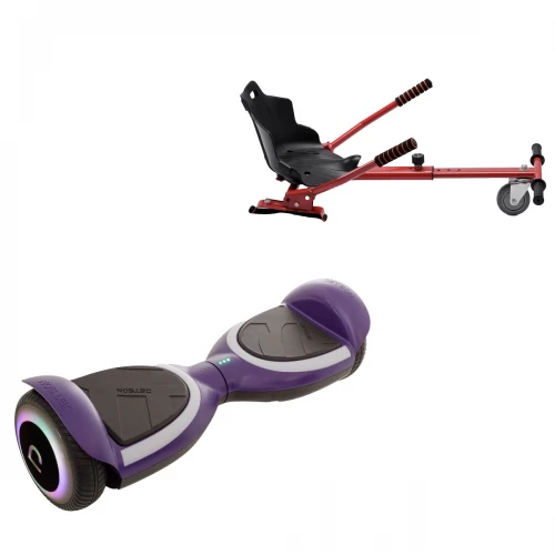 Pachet Hoverboard 6.5 inch cu Scaun Standard, Jetson Prism Purple Plus și Hoverkart Ergonomic Rosu, Smart Balance