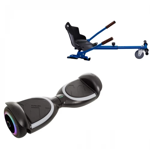 Pachet Hoverboard 6.5 inch cu Scaun Standard, Jetson Prism Black Plus și Hoverkart Ergonomic Albastru, Smart Balance