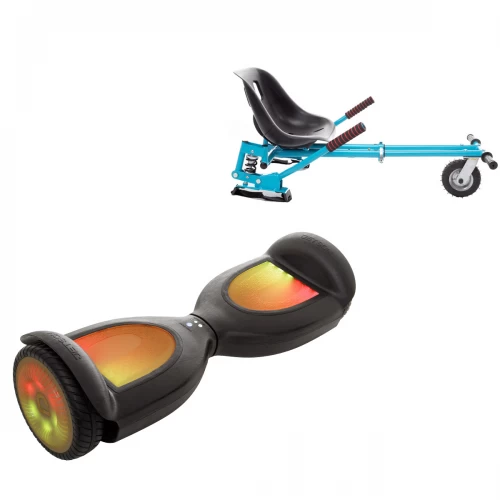 Pachet Hoverboard 6.5 inch cu Scaun cu Suspensii, Jetson Prism Black PRO și Hoverkart Albastru cu Suspensii Duble, Smart Balance
