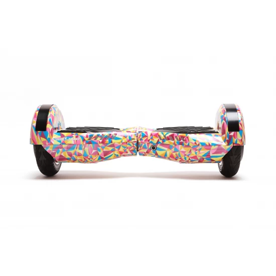 Set Hoverboard cu Scaun, Hoverkart Albastru cu Suspensii Duble, Boxe Bluetooth, Lumini LED si Auto Balans, roti 8'', 15km Autonomie, Putere 700W, Baterie 4Ah Samsung Cell, Smart Balance Transformers Abstract  4
