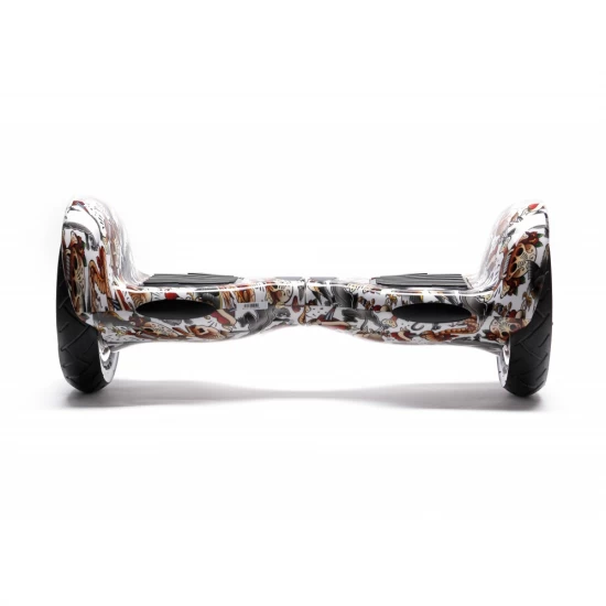 Set Hoverboard 10 inch cu Scaun Standard, Off-Road Tattoo, Autonomie Standard si Hoverkart Ergonomic Negru, Smart Balance 3