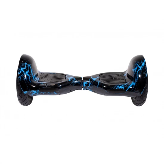 Pachet Hoverboard 10 inch cu Scaun cu Suspensii, Off-Road Thunderstorm Blue, Autonomie Extinsa si Hoverkart Albastru cu Suspensii Duble, Smart Balance 3