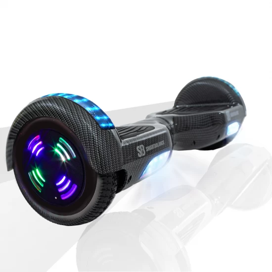 Pachet Hoverboard 6.5 inch cu Scaun Standard, Regular Carbon Junior, Autonomie Standard si Hoverkart Ergonomic Negru, Smart Balance 2